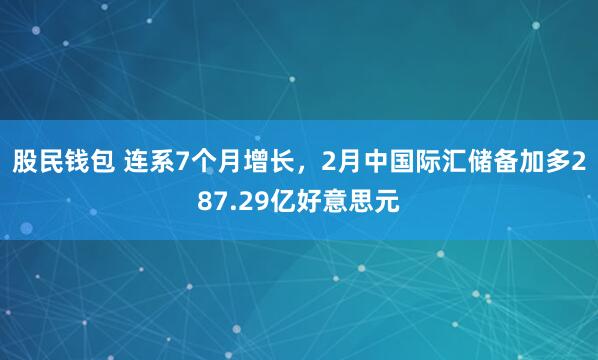 股民钱包 连系7个月增长，2月中国际汇储备加多287.29亿好意思元