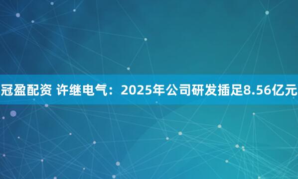 冠盈配资 许继电气:2025年公司研发插足8.56亿元